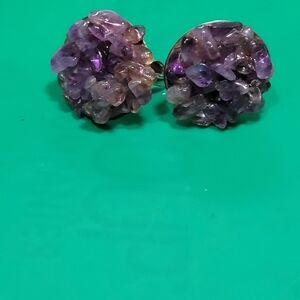 GIANFRANCO FERRE Amethyst  Cluster Earrings